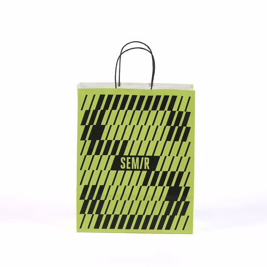 Wholesale Gift Black White Shopping Kraft Packing Paper Bags with Handle