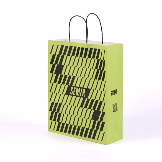 Wholesale Gift Black White Shopping Kraft Packing Paper Bags with Handle