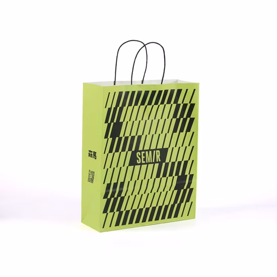 Wholesale Gift Black White Shopping Kraft Packing Paper Bags with Handle