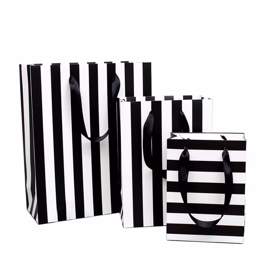 Original Bolsas de papel para compras con asas para regalo cosmético, joyería